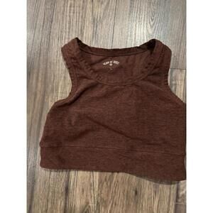 Year of Ours Women's Stretch Sculpt Brown Sports Bra Crop Top M